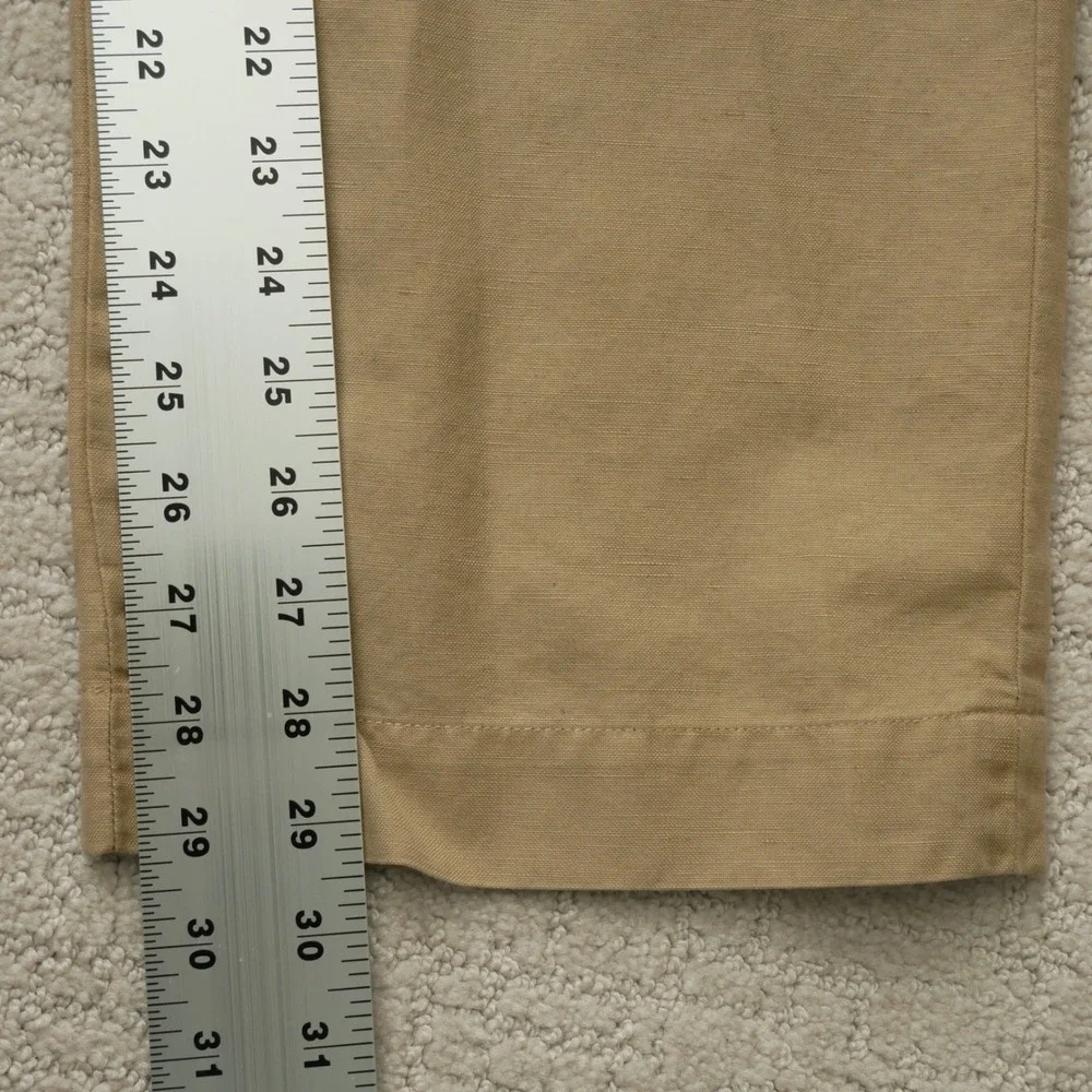 Banana Republic Dawson Khaki Pants Men 31 30 Tan Cotton Linen Straight Leg Chino